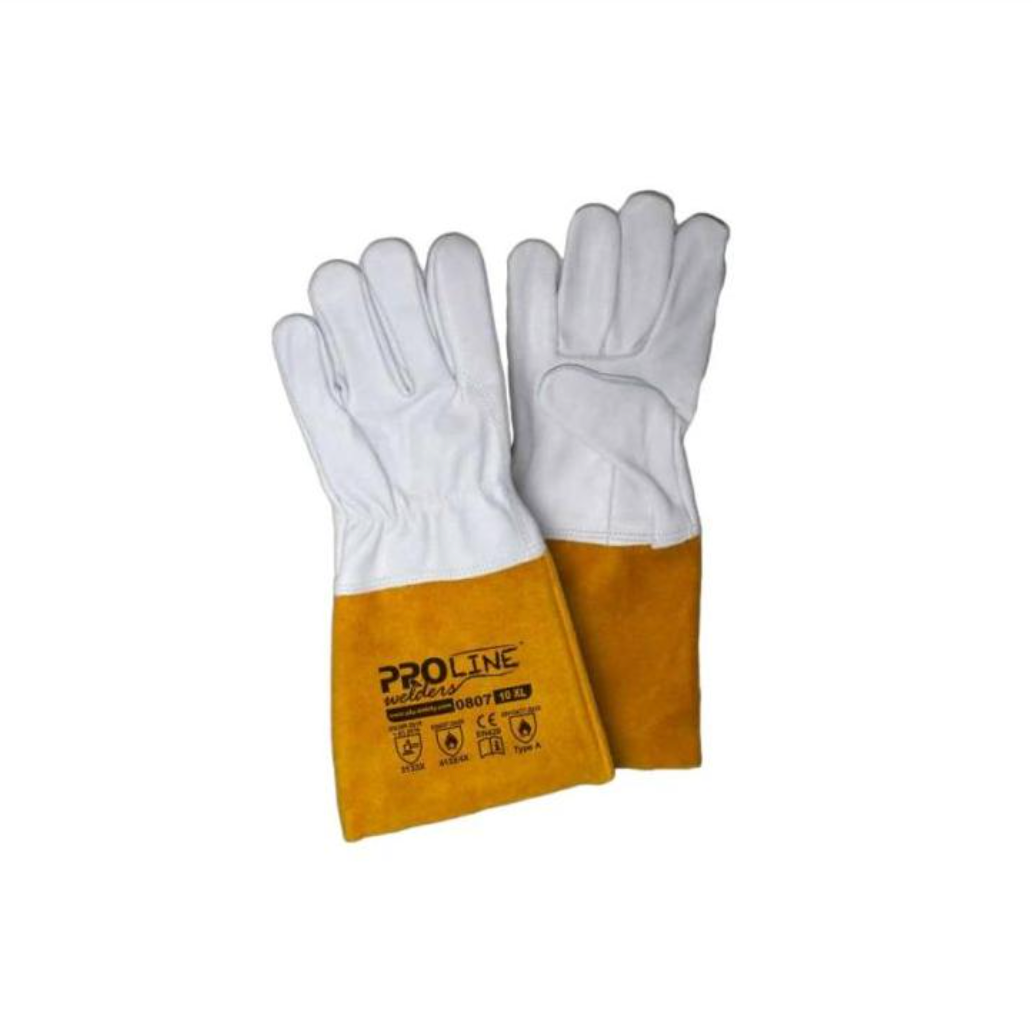 Guanti da lavoro per saldatura In Pelle Fiore ovino TIG, Manichetta 15cm Tg. 10 - UFO Safety 0807010
