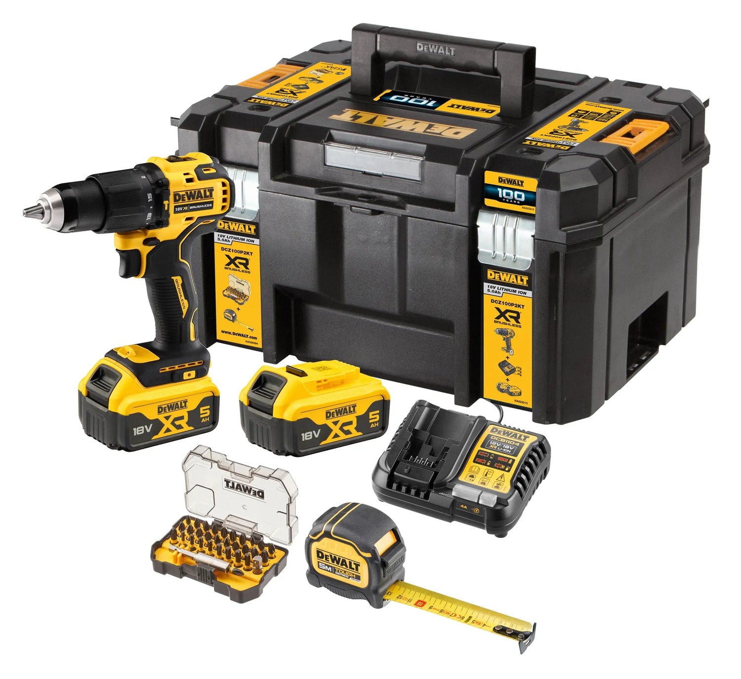 KIT Trapano e avvitatore DEWALT DCZ100P2KT-QW XR 18V
