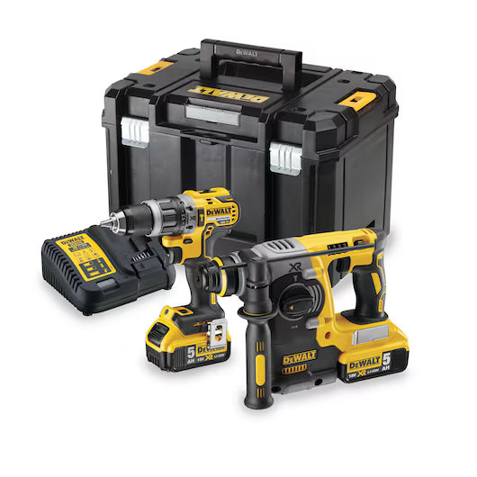 Kit DeWalt Tassellatore DCH273 + Trapano DCD796 + 2  Batterie + Carica batteria DCK207P2T-QW