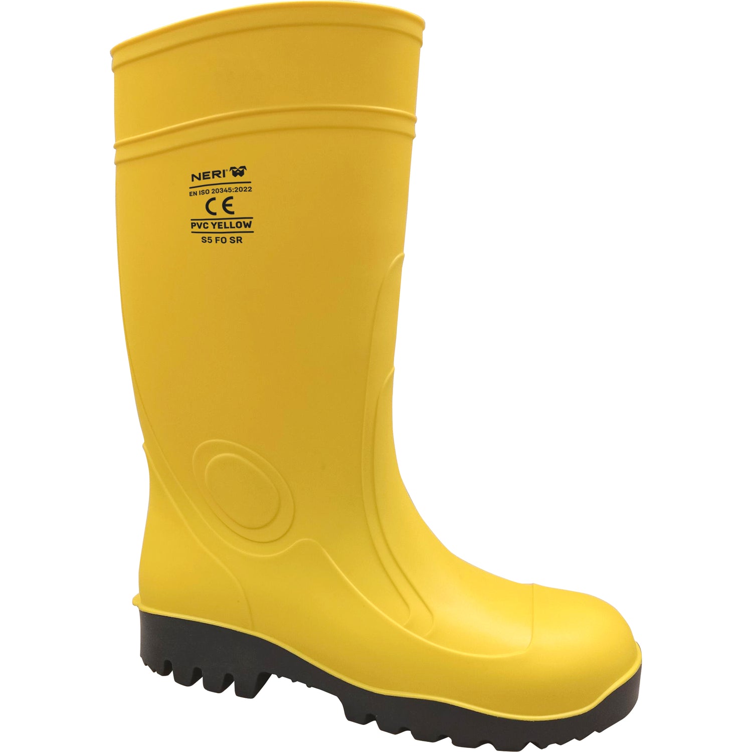 Stivale da lavoro protettivo in PVC YELLOW S5 FO SR - Neri Safety 57011