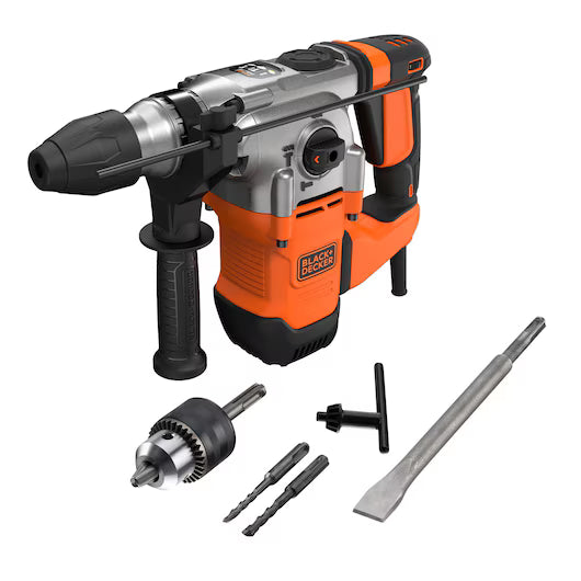 Martello demolitore/scalpellatore Black+Decker SDS+ 1250W 3.7J in valigetta con 2 punte per trapano incluse