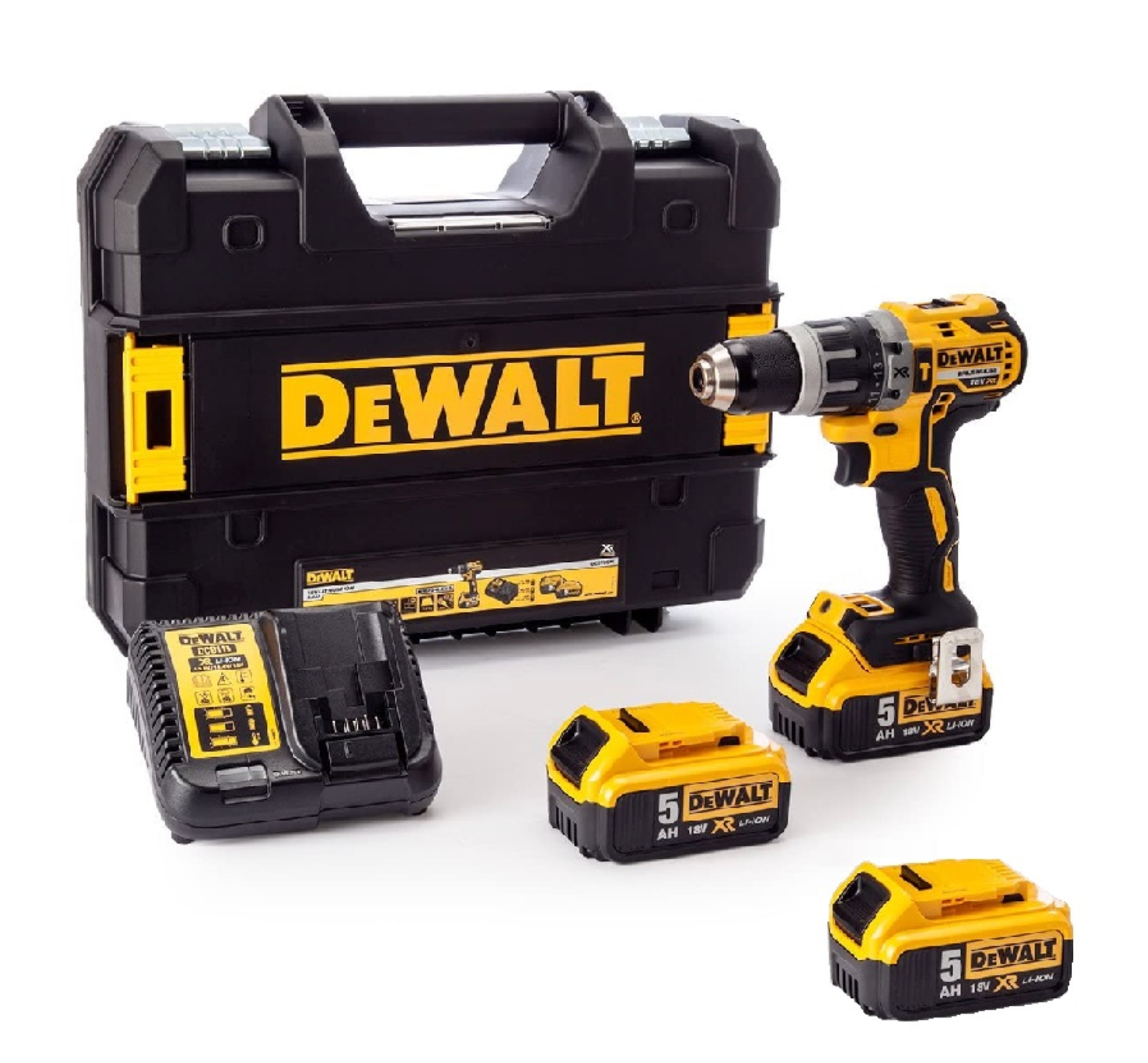 Trapano avvitatore a percussione 18 V 5AH BRUSHLESS 3 BATTERIE DeWalt DCD796P3-QW